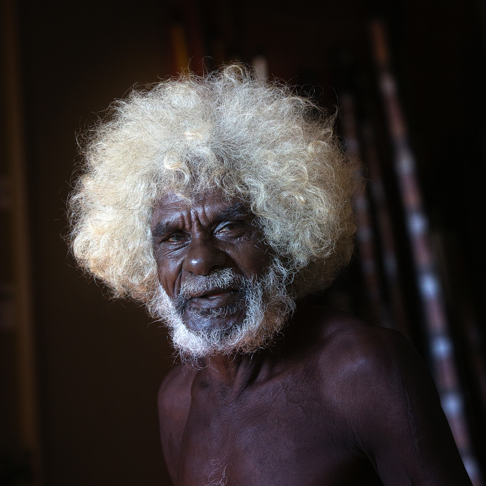 Renowned Arnhem Land artist, Balang John Mawurndjul. Photo David Hancock. Great Australians 2019.