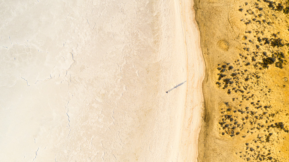The sand meets the salt in SA's desert region.