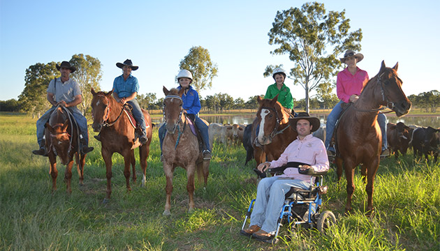 Wheelchair on farm