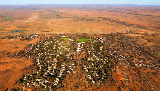Aerial outback town